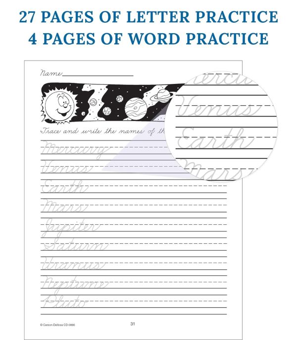 Carson Dellosa Beginning Cursive Handwriting Workbook for Kids Ages 7+, Letters, Numbers, and Sight Words Handwriting Practice, Grades 2-5 Cursive Handwriting Workbook, (Traditional Handwriting) Carson Dellosa Education 0884270715495: : Books - Image 5