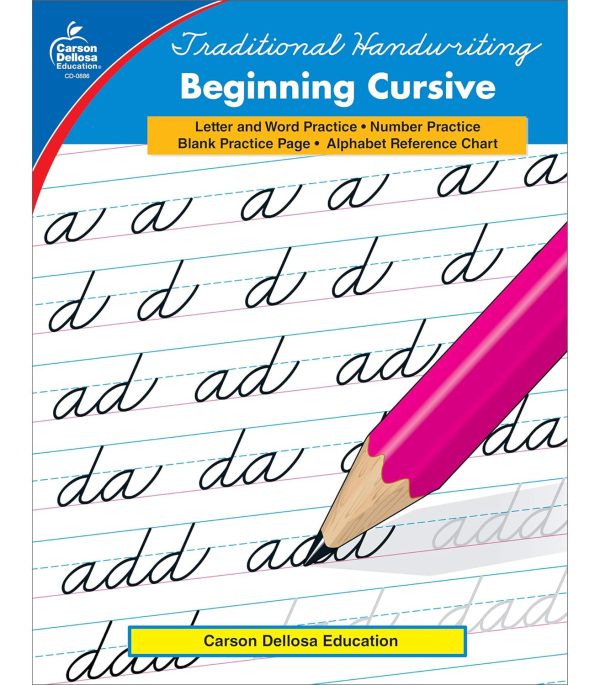 Carson Dellosa Beginning Cursive Handwriting Workbook for Kids Ages 7+, Letters, Numbers, and Sight Words Handwriting Practice, Grades 2-5 Cursive Handwriting Workbook, (Traditional Handwriting) Carson Dellosa Education 0884270715495: : Books